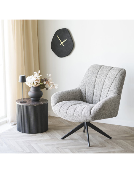 Horloge murale silencieuse noire et dorée 38x45 cm Vienna House Nordic - 2