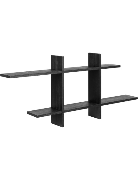 Étagère murale noire en bois FSC 86x10x38 cm Mostar House Nordic - 1