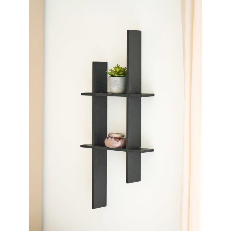 Étagère murale noire en bois FSC 86x10x38 cm Mostar House Nordic - 2