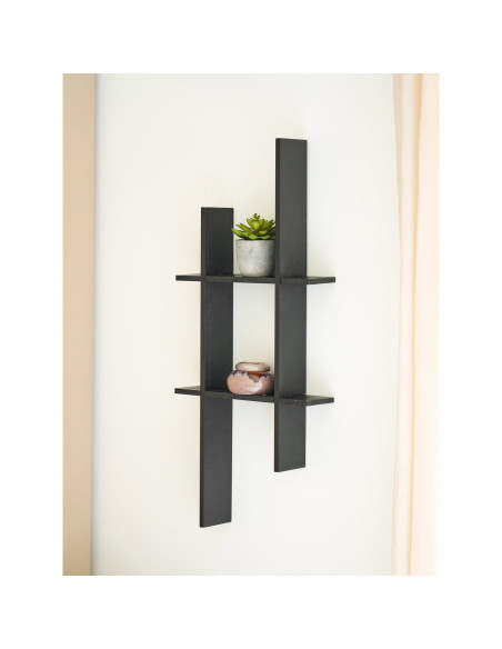 Étagère murale noire en bois FSC 86x10x38 cm Mostar House Nordic - 2