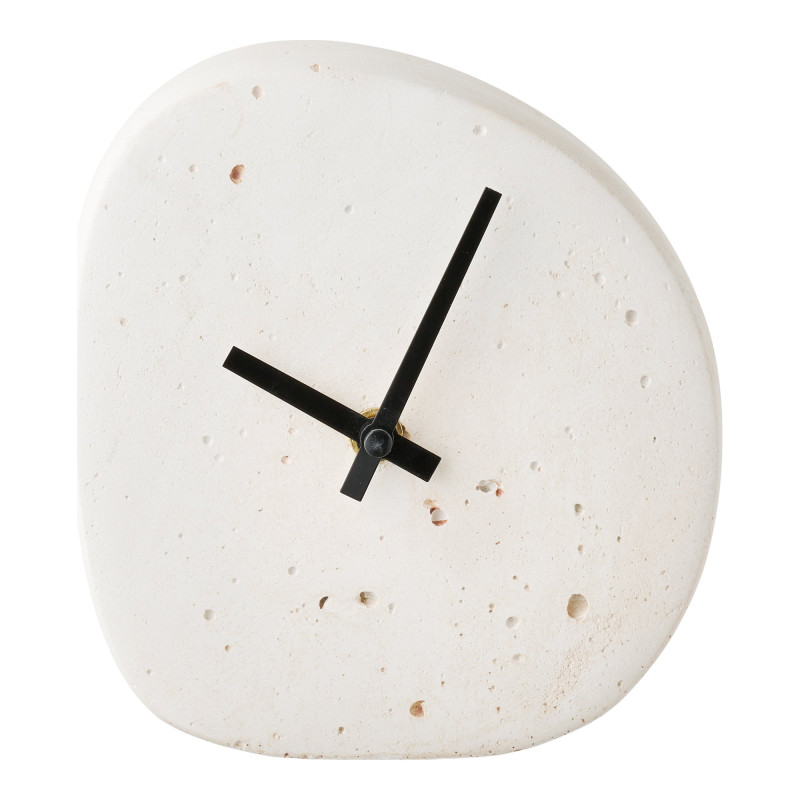 Horloge à poser silencieuse en ciment blanc 14x5x15 cm Linz House Nordic - 1