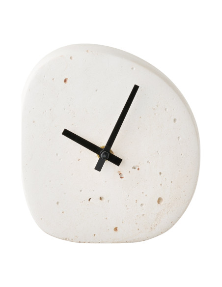 Horloge à poser silencieuse en ciment blanc 14x5x15 cm Linz House Nordic - 1