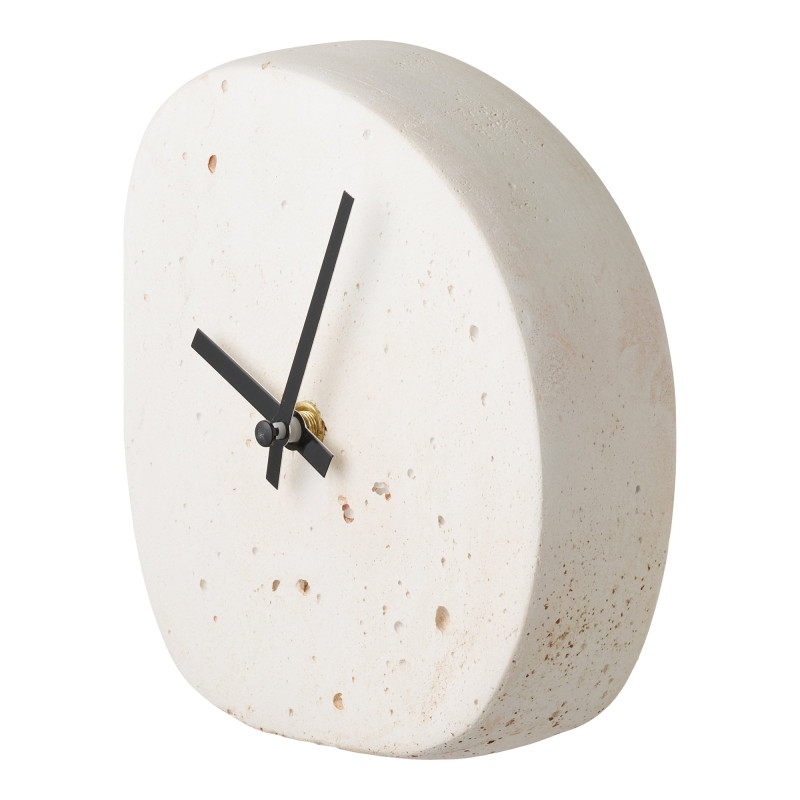 Horloge à poser silencieuse en ciment blanc 14x5x15 cm Linz House Nordic - 3