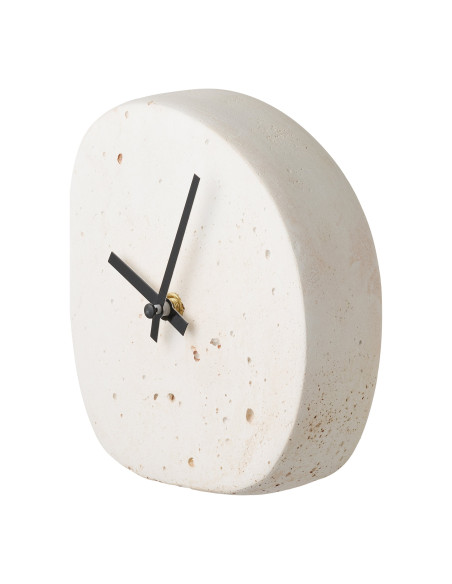 Horloge à poser silencieuse en ciment blanc 14x5x15 cm Linz House Nordic - 3