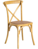 Lot de 2 chaises bistrot bois d’orme naturel 50x44,5x89 cm Valoro