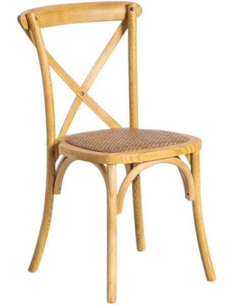 Lot de 2 chaises bistrot bois d’orme naturel 50x44,5x89 cm Valoro Ixia - 1