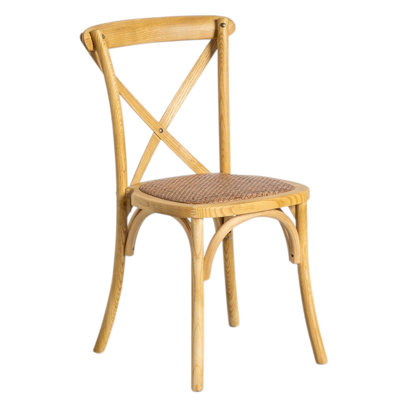 Lot de 2 chaises bistrot bois d’orme naturel 50x44,5x89 cm Valoro Ixia - 1