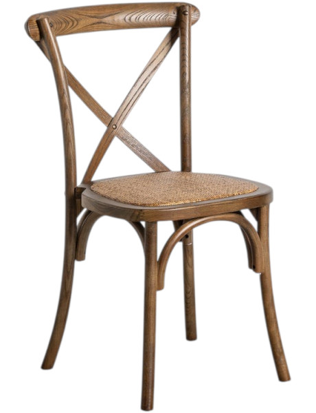 Lot de 2 chaises bistrot bois d’orme marron 50x44,5x89 cm Valoro Ixia - 1