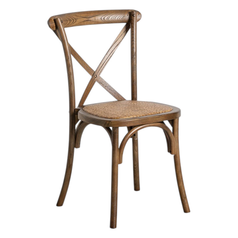 Lot de 2 chaises bistrot bois d’orme marron 50x44,5x89 cm Valoro Ixia - 1