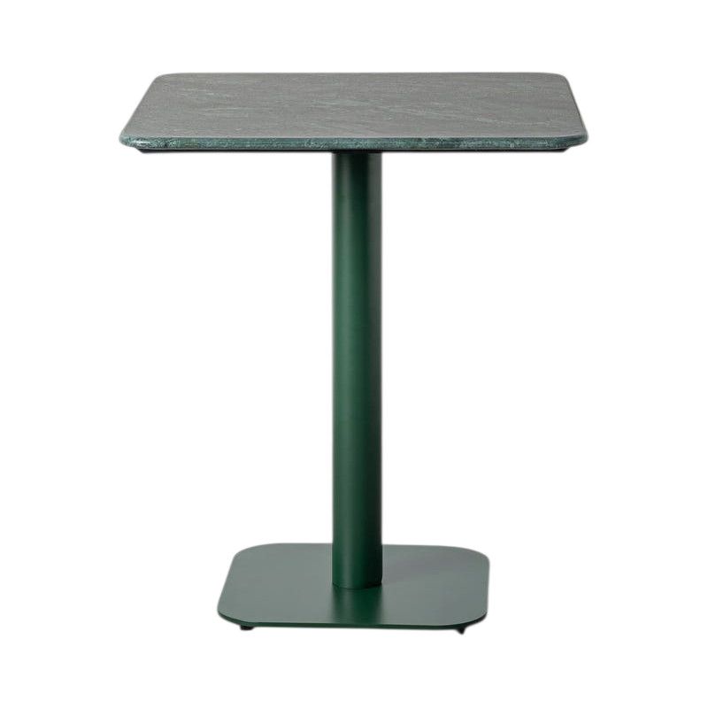 Table bistrot carrée pierre naturelle verte et métal 65x65x75 cm Alviza Ixia - 1