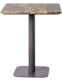 Table bistrot carrée pierre naturelle bordeaux 65x65x75 cm Alviza