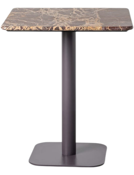 Table bistrot carrée pierre naturelle bordeaux 65x65x75 cm Alviza Ixia - 1