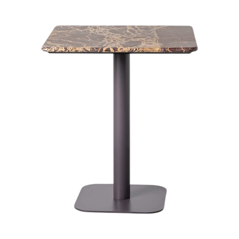 Table bistrot carrée pierre naturelle bordeaux 65x65x75 cm Alviza Ixia - 1