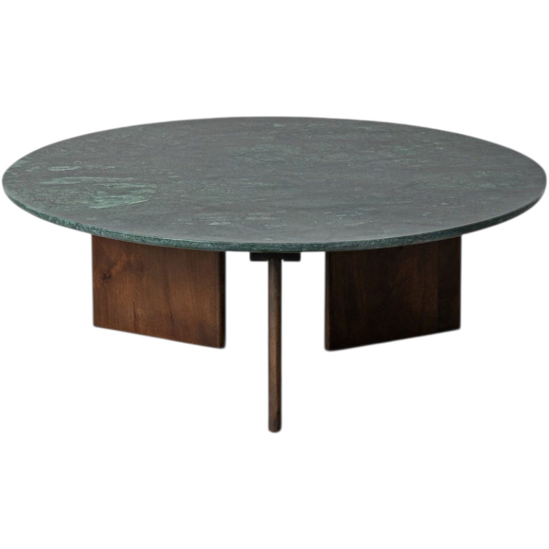 Table basse ronde pierre naturelle verte 100x100x35 cm Alviza Ixia - 1
