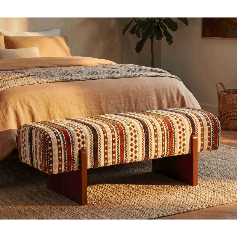 Banquette bout de lit motif ethnique 120 cm Mombasa Mauro Ferretti - 2