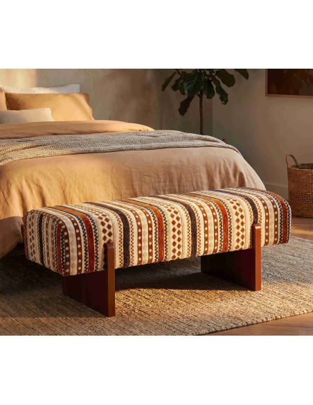 Banquette bout de lit motif ethnique 120 cm Mombasa Mauro Ferretti - 2