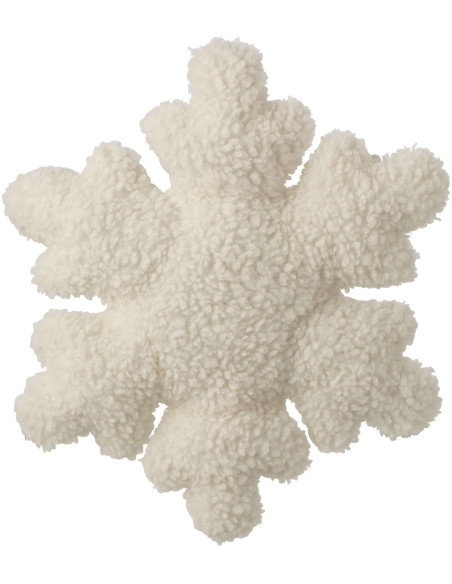 Coussin flocon de neige blanc 54 cm Fleyra J-Line - 1
