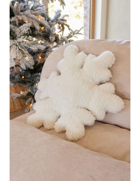 Coussin flocon de neige blanc 54 cm Fleyra J-Line - 2