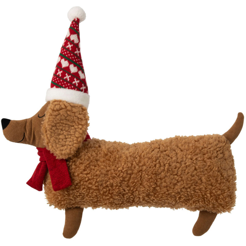 Coussin chien de Noël teckel 64 cm Rodvik J-Line - 1