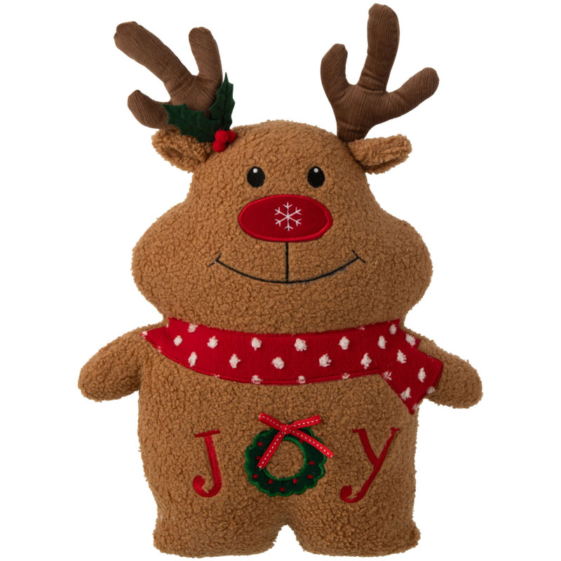 Coussin renne de Noël brun 36x11x48 cm Rodvik J-Line - 1