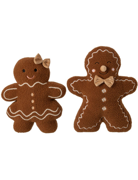 Lot de 2 coussins pain d’épices marron 50x13x47 cm Cakryn J-Line - 1