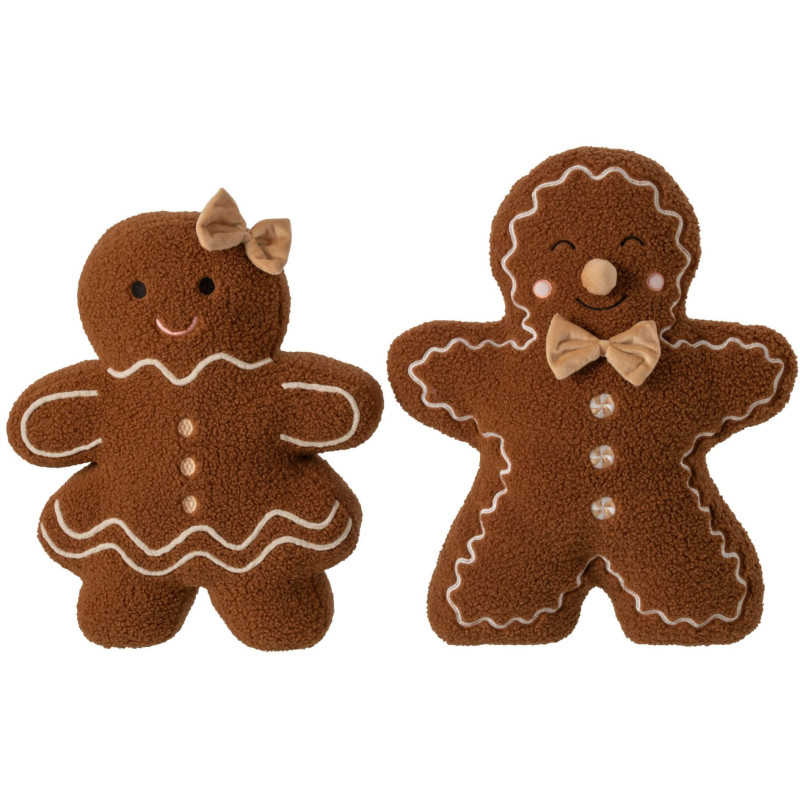 Lot de 2 coussins pain d’épices marron 50x13x47 cm Cakryn J-Line - 1
