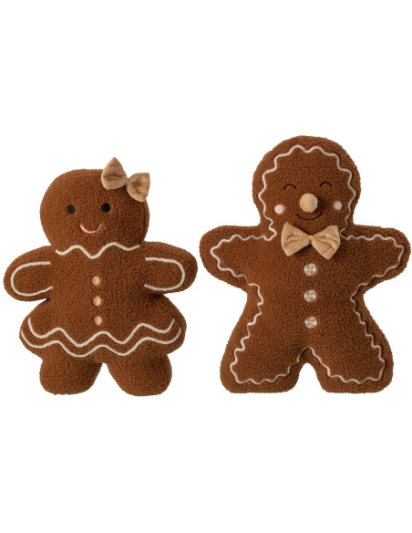 Lot de 2 coussins pain d’épices marron 50x13x47 cm Cakryn J-Line - 1