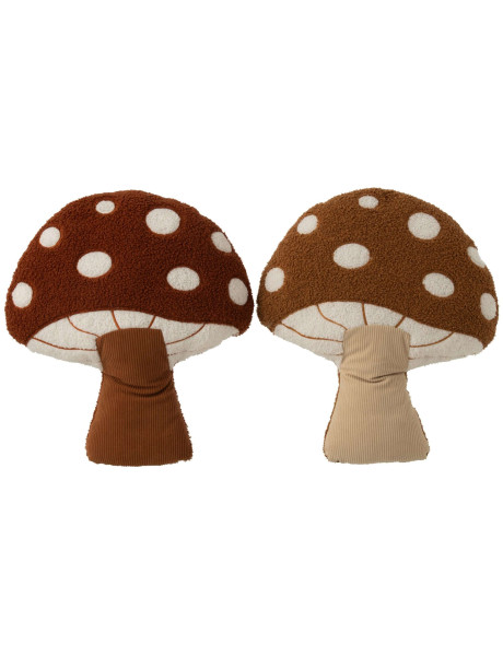 Lot de 2 coussins champignons automne 40x32x35 cm Mossyn J-Line - 1