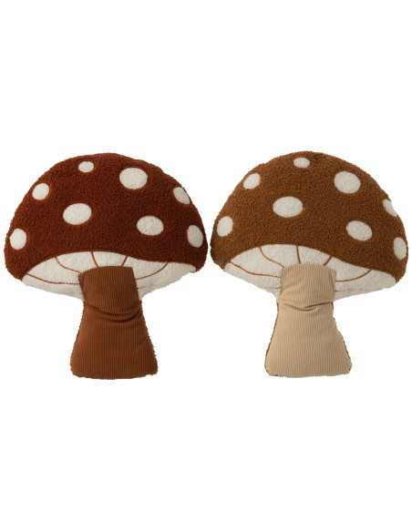 Lot de 2 coussins champignons automne 40x32x35 cm Mossyn J-Line - 1