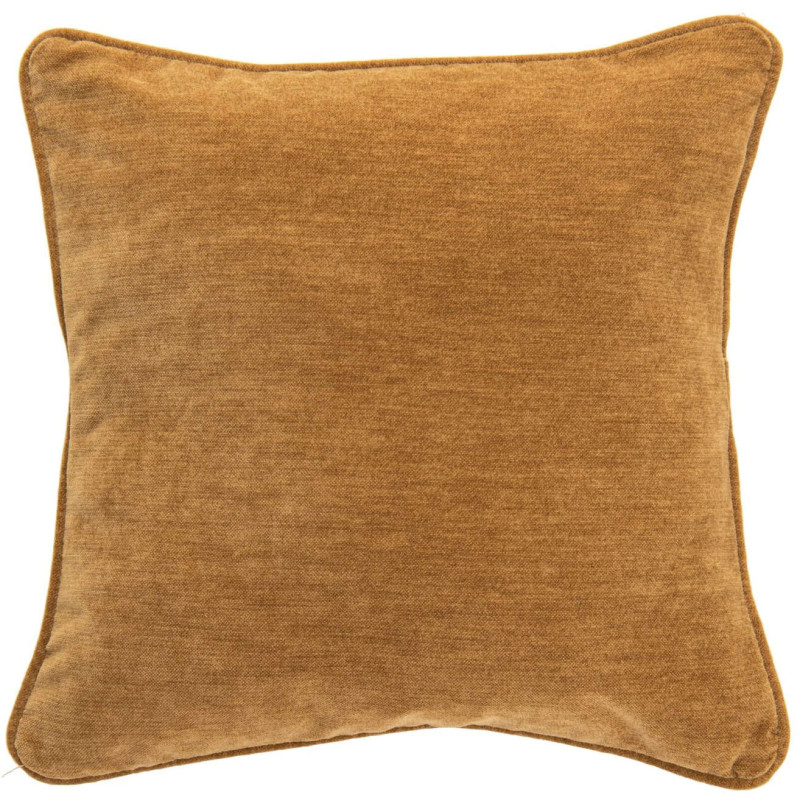 Coussin carré jaune moutarde en polyester 50x50 cm Zaryel J-Line - 1