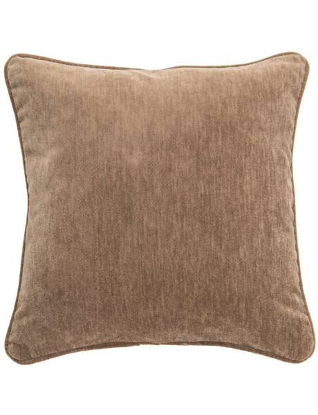Coussin carré taupe en polyester 50x50 cm Zaryel J-Line - 1