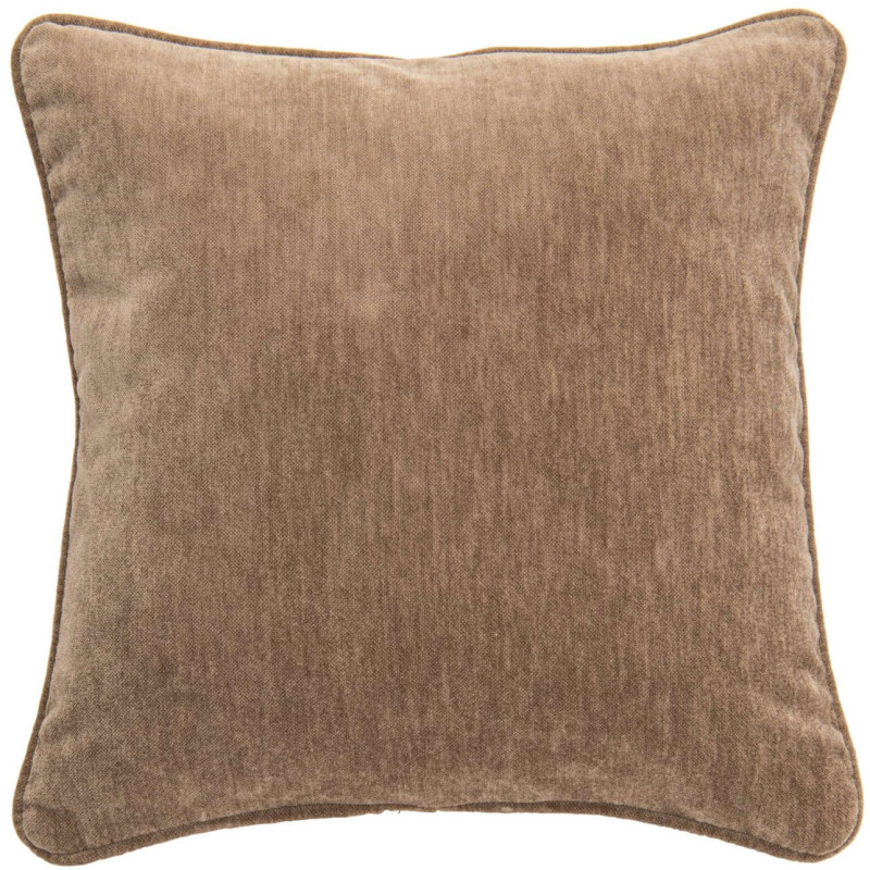 Coussin carré taupe en polyester 50x50 cm Zaryel J-Line - 1