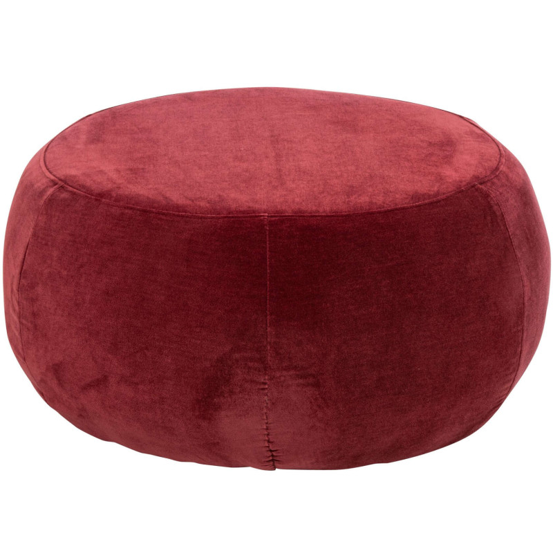 Pouf rond bordeaux 79x79x38 cm Zaryel J-Line - 1