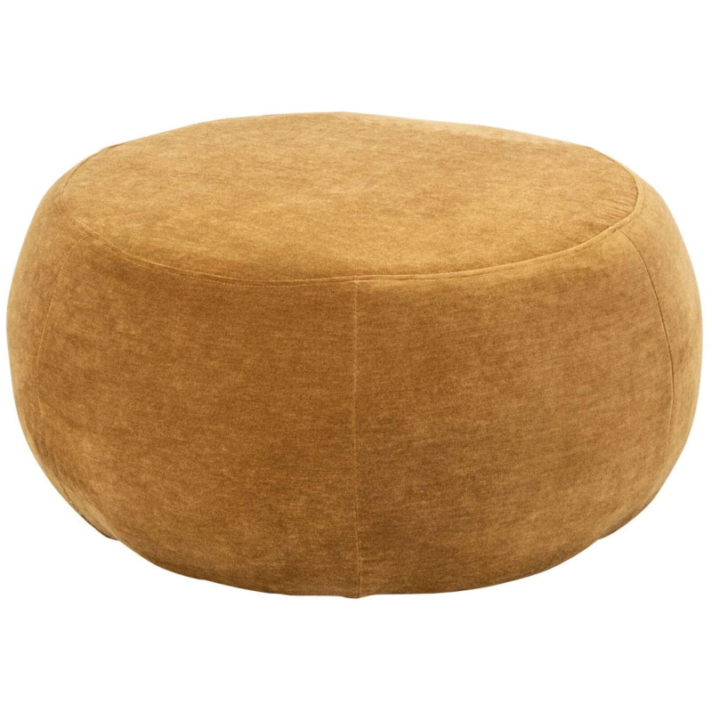Pouf rond jaune moutarde 79x79x38 cm Zaryel J-Line - 1