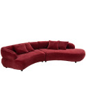 Canapé 4 places arrondi bordeaux 320x106x73 cm Zaryel