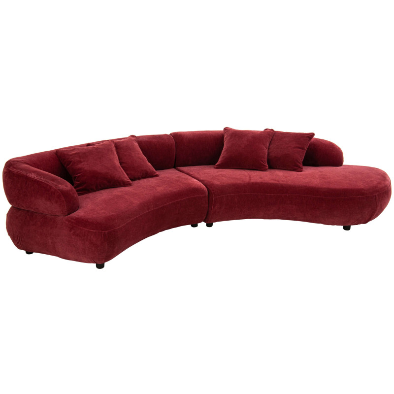 Canapé 4 places arrondi bordeaux 320x106x73 cm Zaryel J-Line - 1