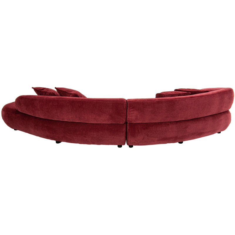 Canapé 4 places arrondi bordeaux 320x106x73 cm Zaryel J-Line - 4