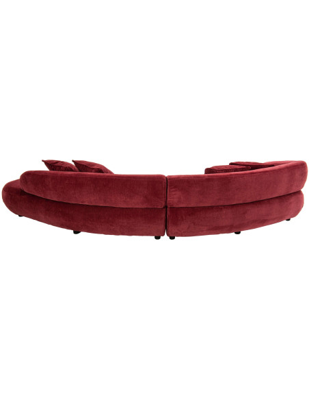 Canapé 4 places arrondi bordeaux 320x106x73 cm Zaryel J-Line - 4