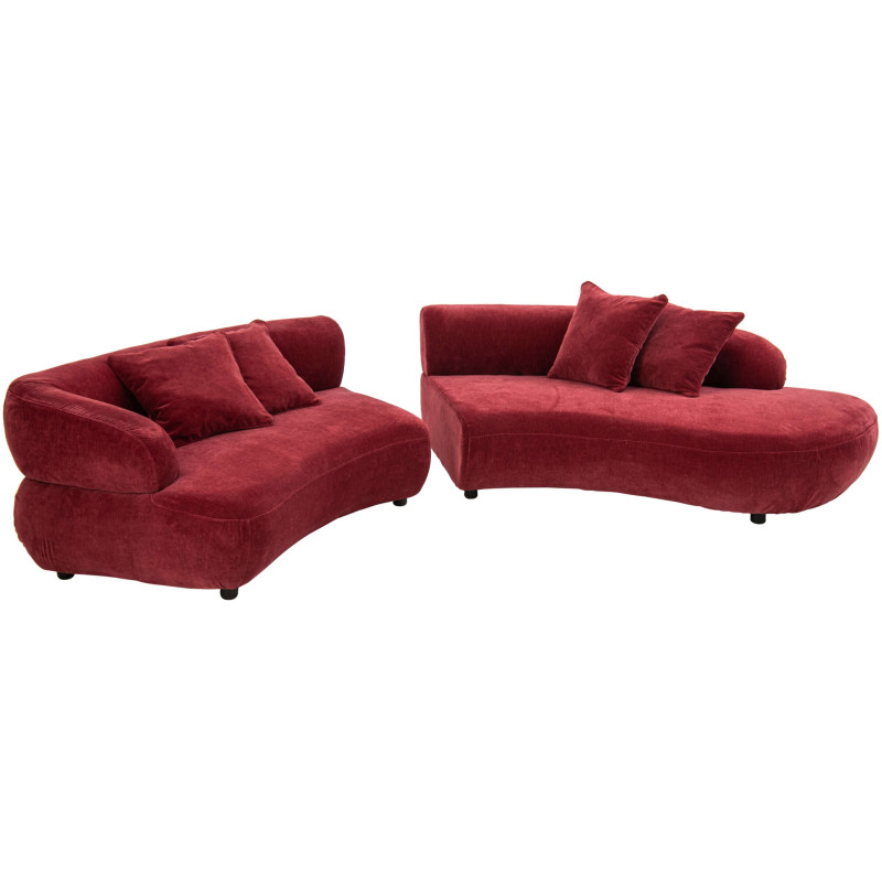 Canapé 4 places arrondi bordeaux 320x106x73 cm Zaryel J-Line - 3