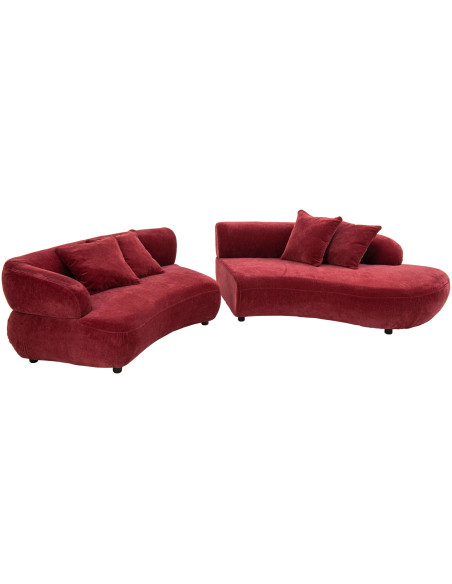 Canapé 4 places arrondi bordeaux 320x106x73 cm Zaryel J-Line - 3