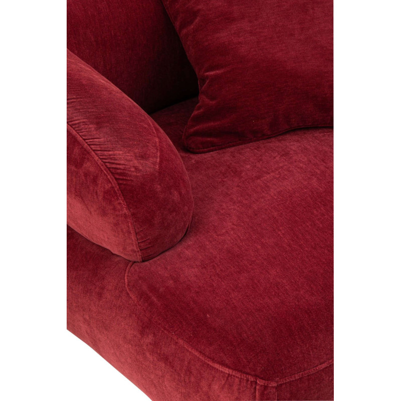 Canapé 4 places arrondi bordeaux 320x106x73 cm Zaryel J-Line - 5
