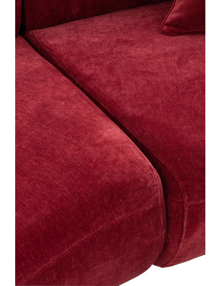 Canapé 4 places arrondi bordeaux 320x106x73 cm Zaryel J-Line - 6