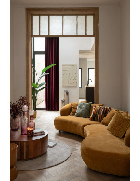 Canapé 4 places arrondi moutarde 320x106x73 cm Zaryel J-Line - 2