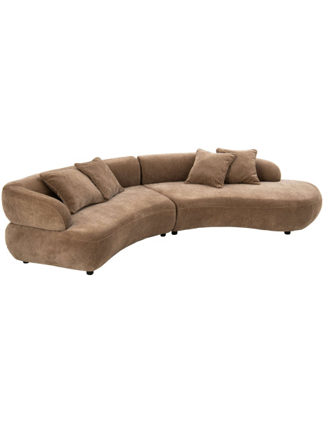 Canapé 4 places arrondi taupe 320x106x73 cm Zaryel J-Line - 1