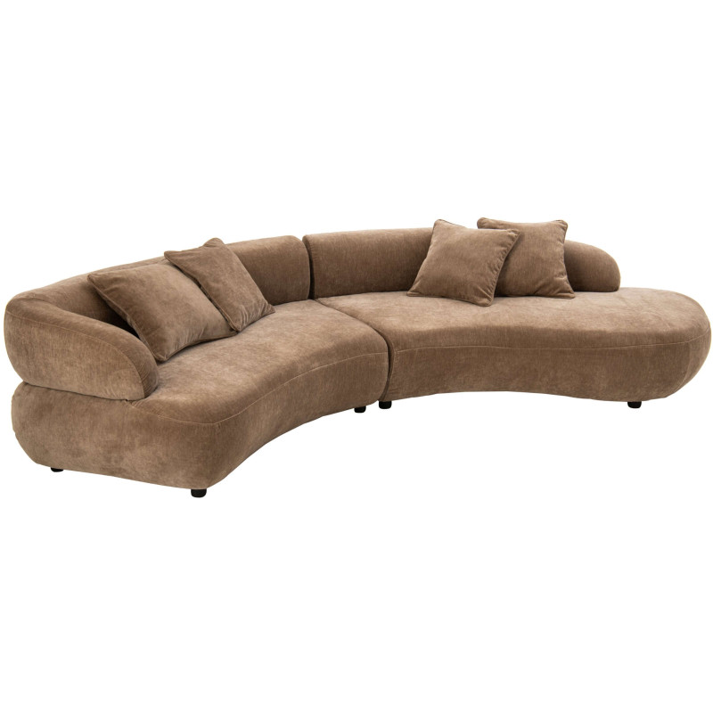 Canapé 4 places arrondi taupe 320x106x73 cm Zaryel J-Line - 1