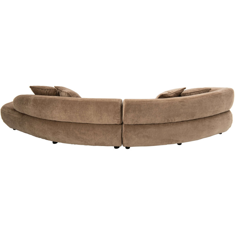 Canapé 4 places arrondi taupe 320x106x73 cm Zaryel J-Line - 3