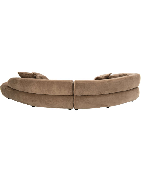 Canapé 4 places arrondi taupe 320x106x73 cm Zaryel J-Line - 3