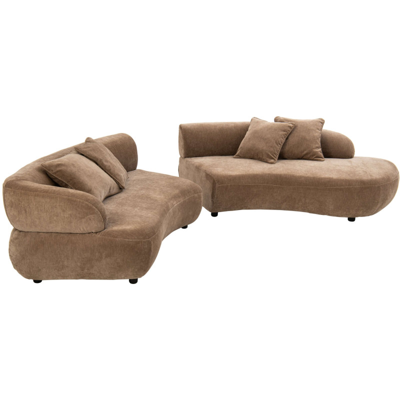 Canapé 4 places arrondi taupe 320x106x73 cm Zaryel J-Line - 4