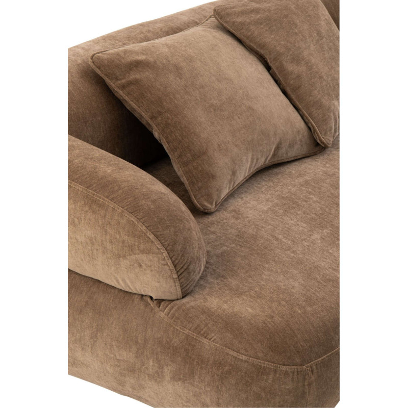 Canapé 4 places arrondi taupe 320x106x73 cm Zaryel J-Line - 5
