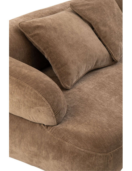 Canapé 4 places arrondi taupe 320x106x73 cm Zaryel J-Line - 5